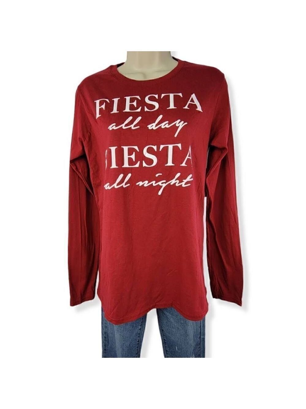 Freeze Red Fiesta all day Siesta all night Long Sleeve Tee M Junior